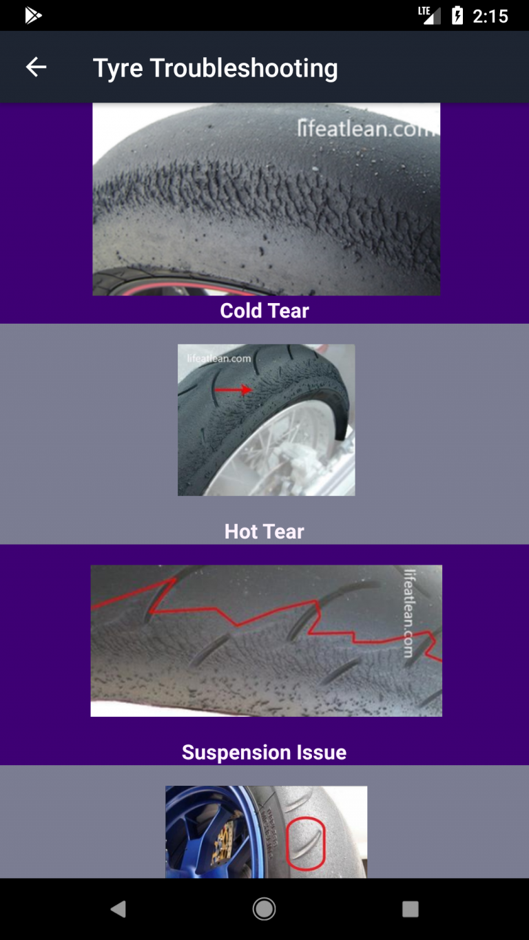 Motorcycle suspension setting storage, suspension troubleshooting and